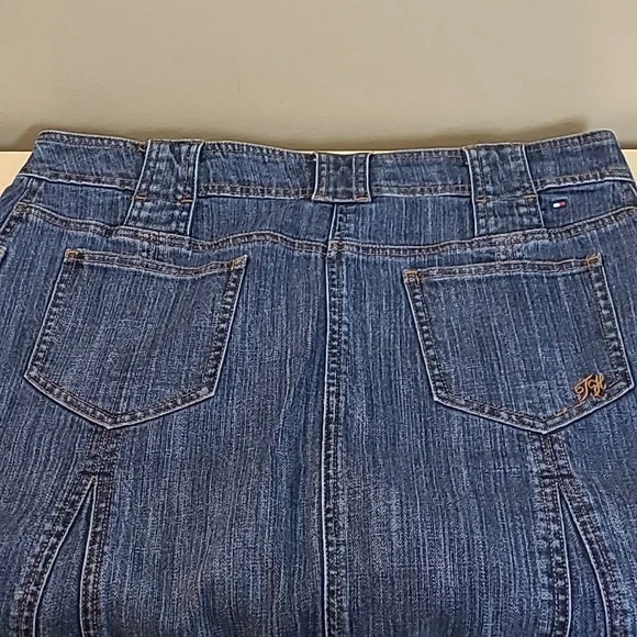 Vintage Tommy Hilfiger A-line jean 21" skirt 4 pockets medium wash size 10 - Picture 6 of 12